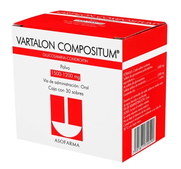 VARTALON COMPOSITUM POLVO 1500/1200 MG C/30 SOBRES GLUCOSAMINA ...